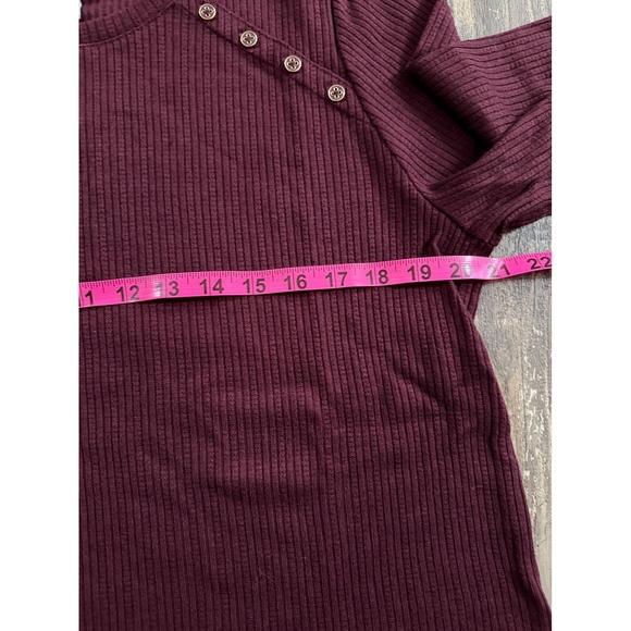 Liz Claiborne Womens Burgundy Crew Neck Casual Soft 3/4 sleeve sweater sz Lrg - Picture 6 of 7